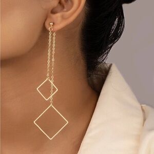 Geometric Square Minimalist Earrings, Geometric Earrings